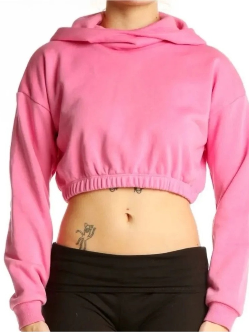 NWOT naked wardrobe Pink Cropped Hoodie - Pullover Sweatshirt
